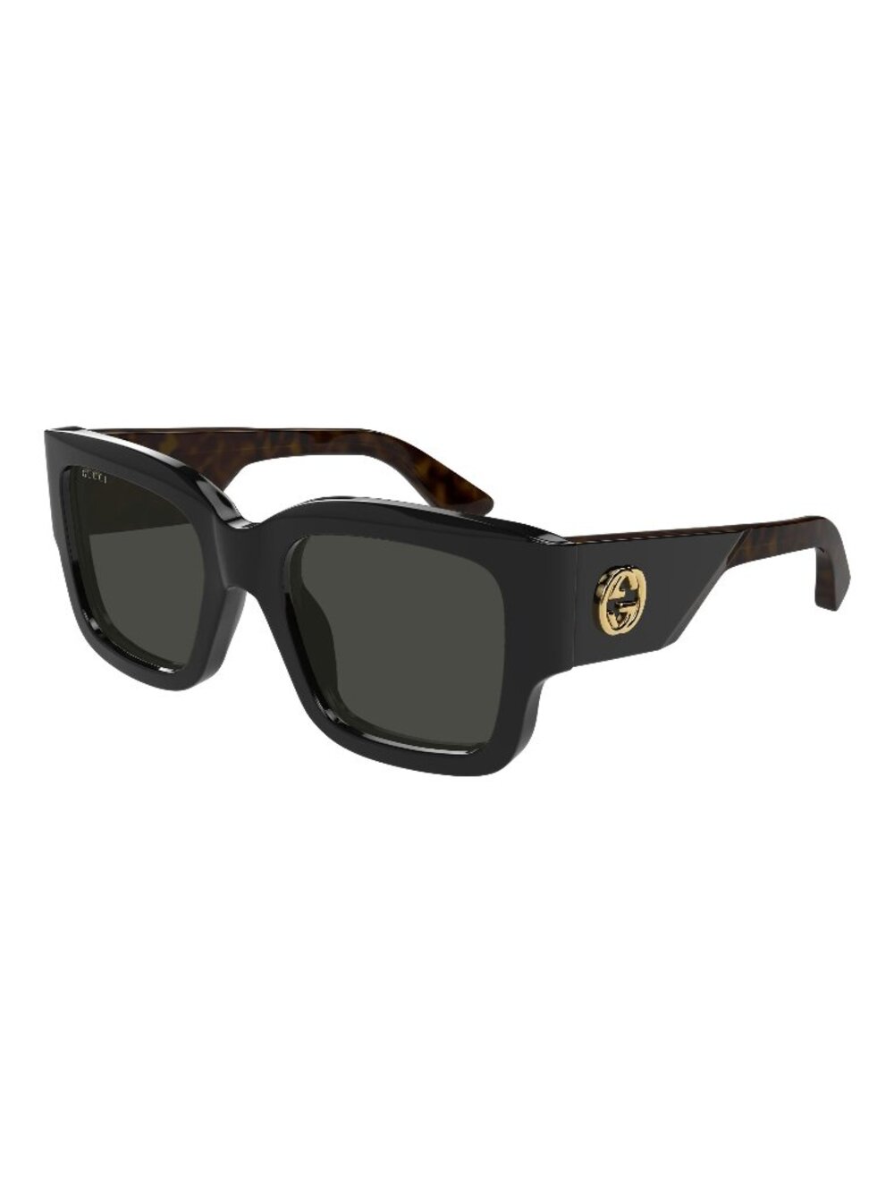 New Gucci Women's Sunglasses Black Square Grey Lens Acetate Frame GG1663S 001 52